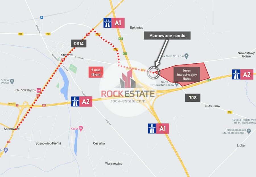 zgierski, Stryków, Stryków, Działka na sprzedaż